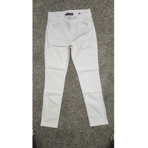 Gloria Vanderbilt Amanda Pull On Jeans Womens 6 White Straight Leg Stretch Denim